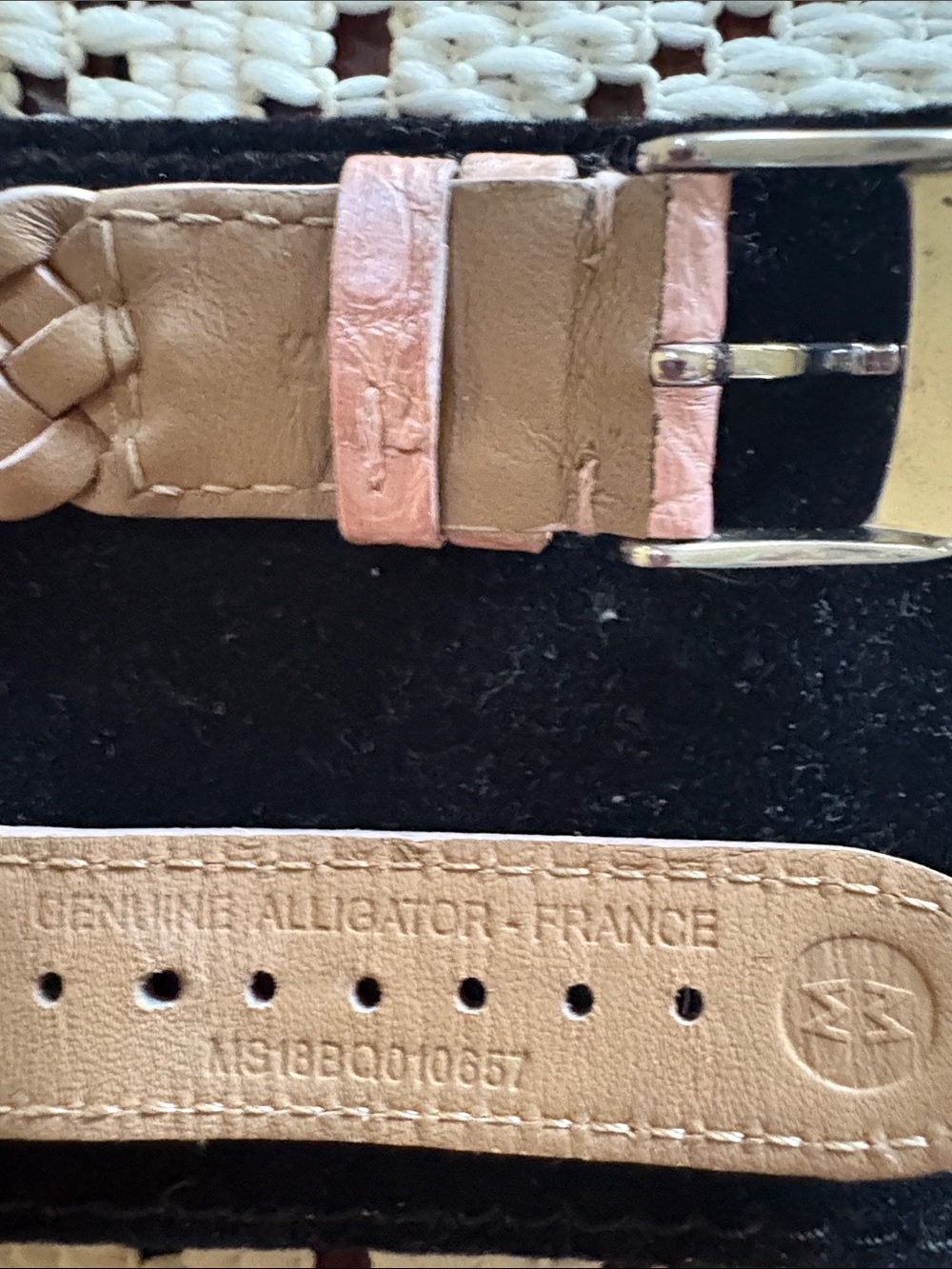 Michele braided Genuine Alligator watch band - Picture 2 of 3